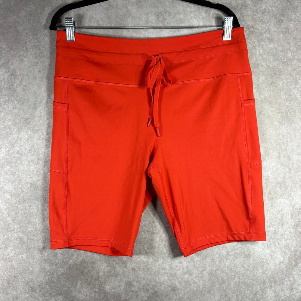 Love & Sports Shorts Womens XL Red Biker High Rise Pockets Gym Active Workout